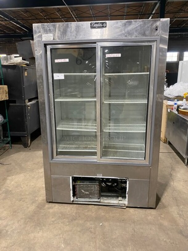2007 Leader Commercial 2 Door Reach In Cooler Merchandiser! With View Through Doors! With Poly Coated Racks! All Stainless Steel! Model: LS48SSC SN: PQ033403 115V 60HZ 1 Phase