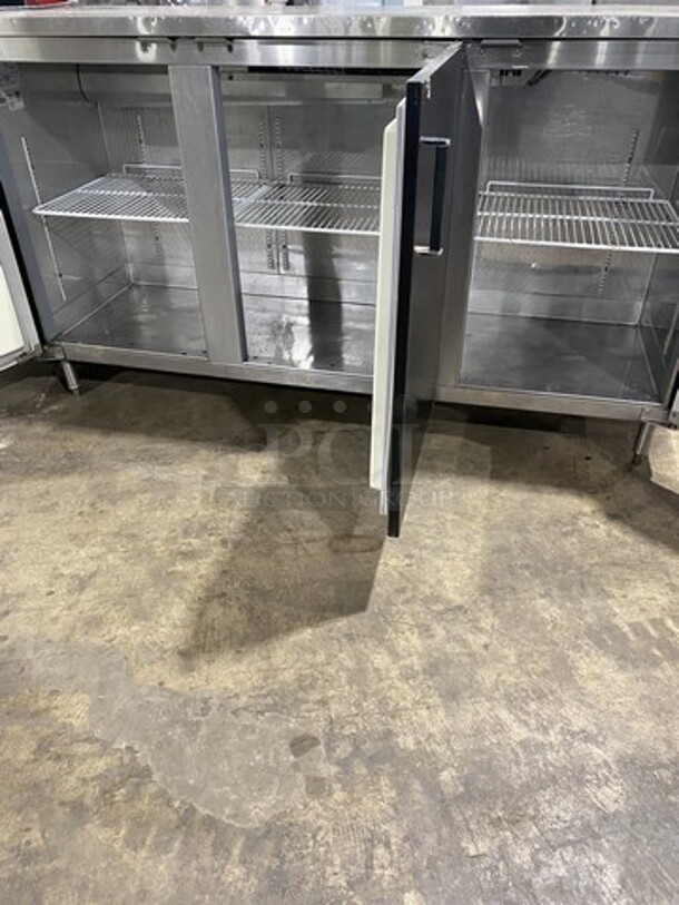 Perlick 84 Inch Refrigerated Bar Back Cooler! With 3 Solid Doors! Model BS3DS Serial 511451! 115V 1 Phase! On Legs!  - Image 5 of 9