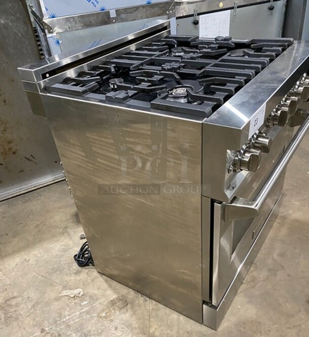 2021 Zline Commercial Gas Powered 4 Burner Stove! With Oven Underneath! Stainless Steel! On Legs! MODEL RG30 SN: RG30GE21050257-02 120V - Image 3 of 11
