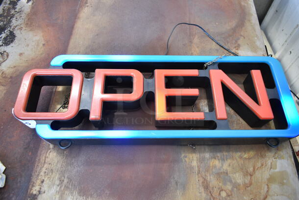 Light Up Open Sign. Tested and Working!  - Image 1 of 2