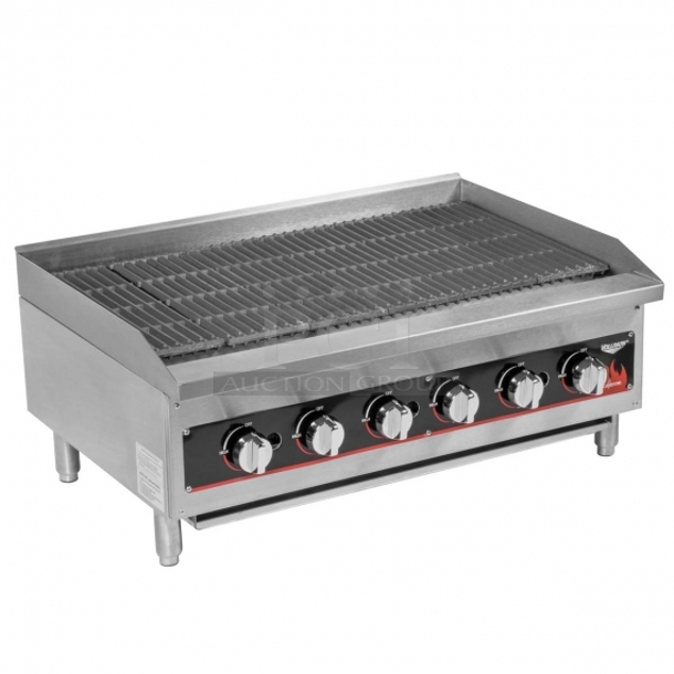 BRAND NEW IN BOX! Vollrath 407312 Stainless Steel Commercial Countertop Gas Powered Charbroiler Grill. Stock Picture Used As Galley Picture. Tested and Working! - Image 1 of 6