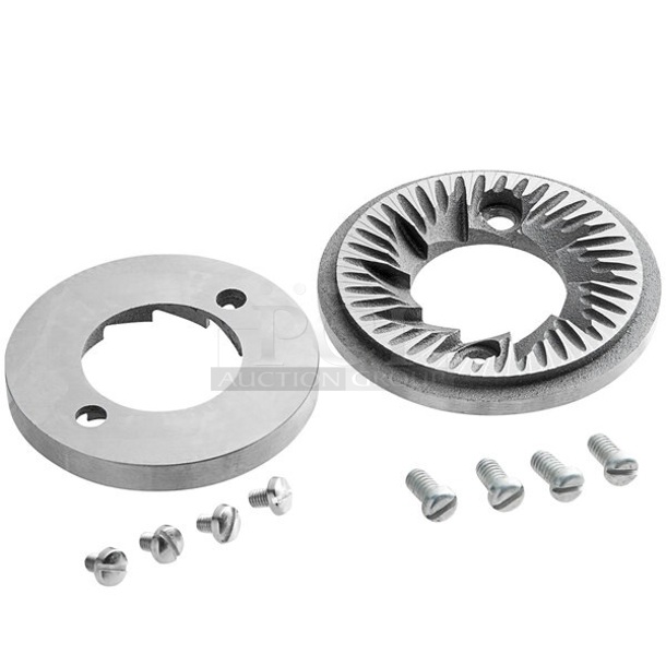 Commercial flat burr grinder burrs showing precision grinding surfaces