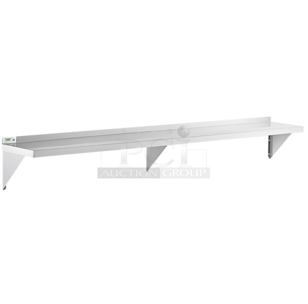 BRAND NEW SCRATCH AND DENT! Regency 600ws1296 18 Gauge Stainless Steel 12" x 96" Solid Wall Shelf - Image 1 of 2
