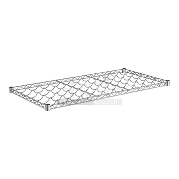 Box of 4 BRAND NEW SCRATCH AND DENT! Regency 460ECWIN2448 24" x 48" 22-Bottle Chrome Wire Wine Shelf - Image 1 of 5
