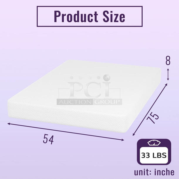 BRAND NEW SCRATCH AND DENT! PayLessHere MEM-10Q303-White Memory Foam Mattress Cooling Gel Bamboo Charcoal Infused Mattress 8 inch Mattress  - Image 1 of 4