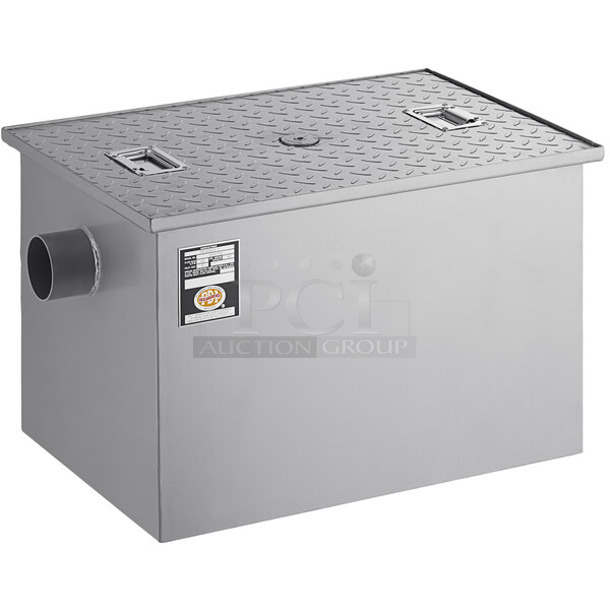 BRAND NEW SCRATCH AND DENT! Regency 600GT20 40 lb. 20 GPM Grease Trap with 3" Non-Threaded Connections.  - Image 1 of 3