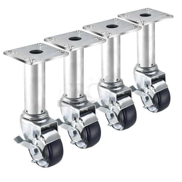 3 Boxes of 4 BRAND NEW! Krowne 28-117S 9" High Adjustable Casters for Fryers. 3 Times Your Bid! - Image 1 of 3