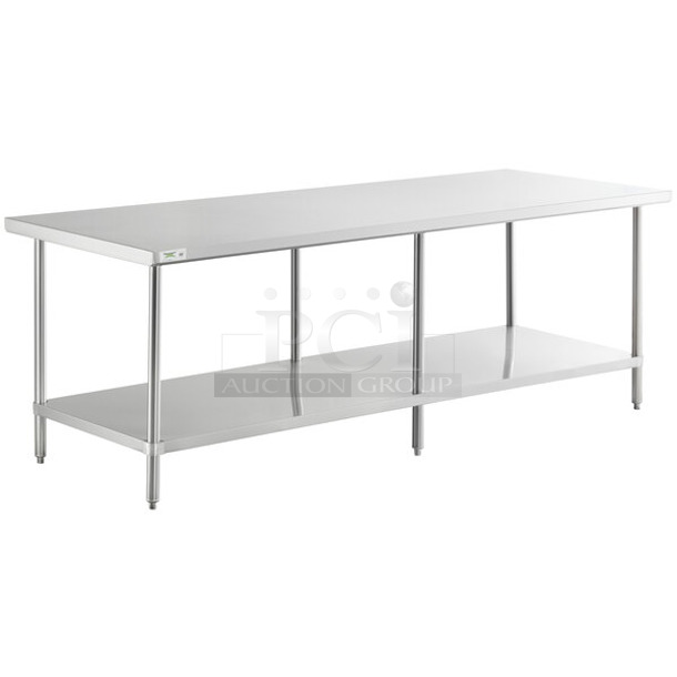 3 BRAND NEW SCRATCH AND DENT! Regency  16-Gauge 304 Stainless Steel Commercial Work Tabletop. 2 600TS3696S 36" x 96" and 1 600TS3096S 30" x 96" Tabletops ONLY. 3 Times Your Bid! - Image 1 of 5