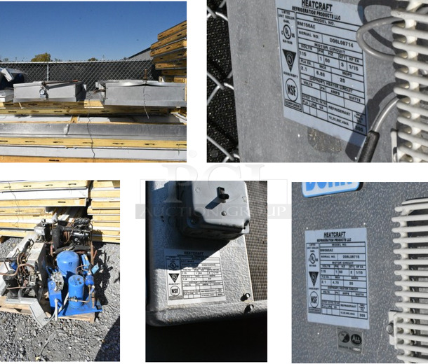 4 Walk In Boxes that Make 1 10'x40' Combo Box w/ Laneurop CLTEW28-3 200-230 Volt, 3 Phase Compressor, Copeland WJWL-0200-TAC-001 208/230 Volt, 3 Phase Compressor, Heatcraft HWN008H2B 208-230 Volts, 1 Phase Compressor, Heatcraft ADT090AK 115 Volt, 1 Phase Evaporator Fan, Heatcraft ADT104AK 115 Volt, 1 Phase Evaporator Fan, Heatcraft SM090AE 115 Volt, 1 Phase Evaporator Fan, Heatcraft SM156AE 115 Volts, 1 Phase Evaporator Fan. 4 Times Your Bid! Information Provided By The Consignor But Not Verified By PCI Auctions. Picture of the Unit Before Removal Is Included In the Listing. - Image 7 of 12