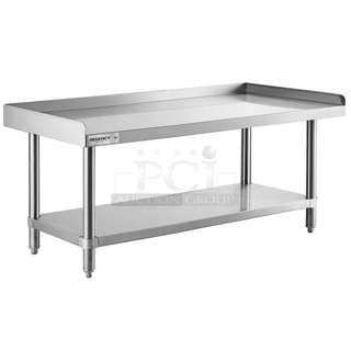 BRAND NEW SCRATCH AND DENT! Regency 600ESS2460S Spec Line 24" x 60" 14-Gauge Stainless Steel Equipment Stand With Stainless Steel Undershelf. May Be Missing Pieces. 