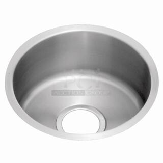 BRAND NEW SCRATCH AND DENT! Elkay ELUH16FB Lustertone Classic Stainless Steel 18-3/8" x 18-3/8" x 8" Single Bowl Undermount Sink. Stock Picture Used For Gallery Picture.
