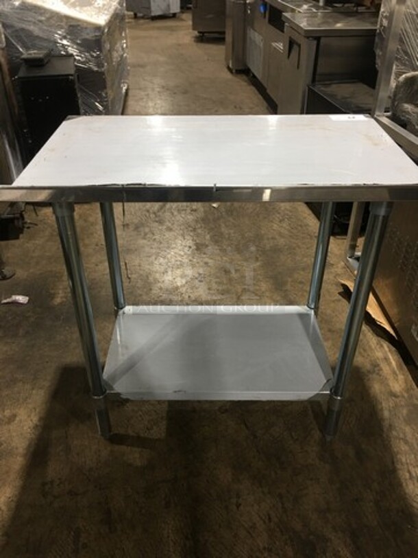 NEW! Gridmann Commercial Worktop Table! With Back Splash! With Storage Space Underneath! Solid Stainless Steel On Legs! - Image 4 of 7