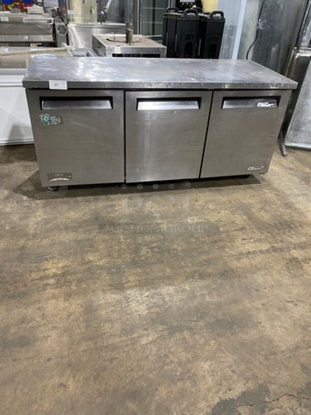 Turbo Air Commercial 3 Door Lowboy/Worktop Cooler! All Stainless Steel! On Casters! Model: TUR72SD SN: UR72808021 115V 60HZ 1 Phase - Image 1 of 8