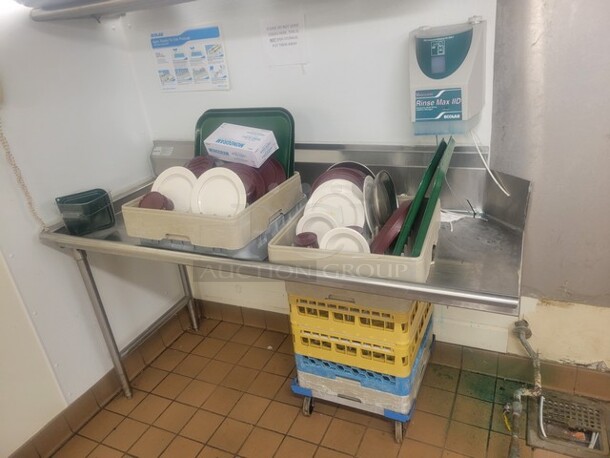 Stainless Steel Clean Dish Table, Left Side. Contents on/ under table are NOT included - Image 2 of 2