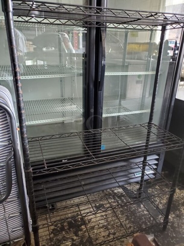 Black Storage Rack 36X14X55 - Image 1 of 2