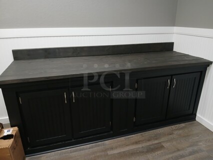 Black Built in Place Cabinet W/4 Doors. 
96