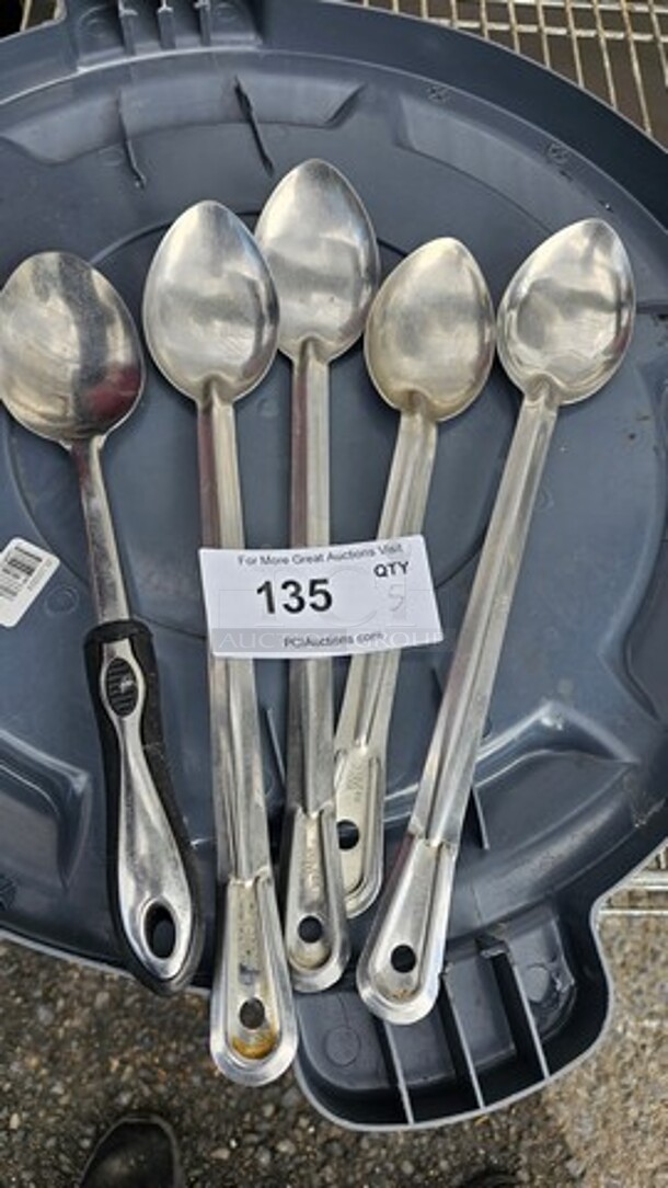 Lot of 5 Stainless Steel Serving Spoons - Image 1 of 2
