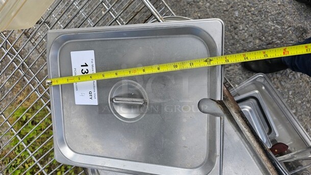 Lot of 4 Stainless Steel Lids for Food Pans - Image 2 of 3