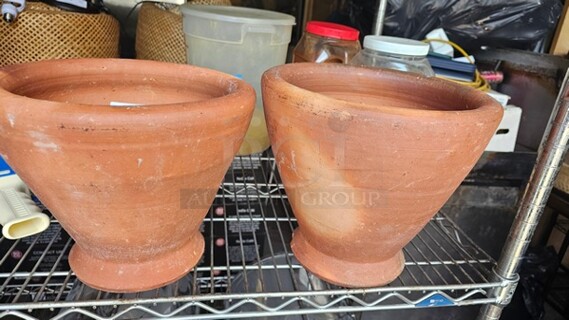 Lot of 2 Clay Pots