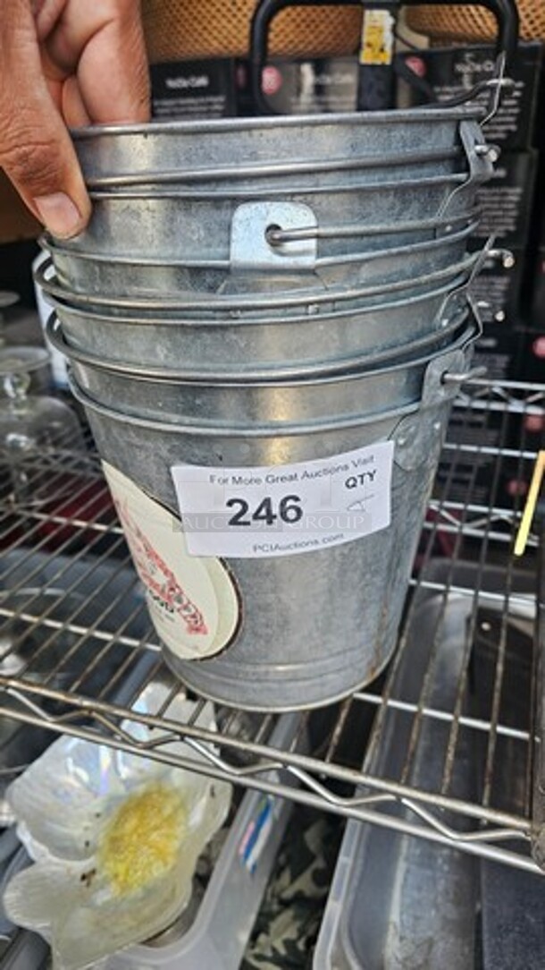Lot of 6 Round Serving Pails - Image 3 of 3