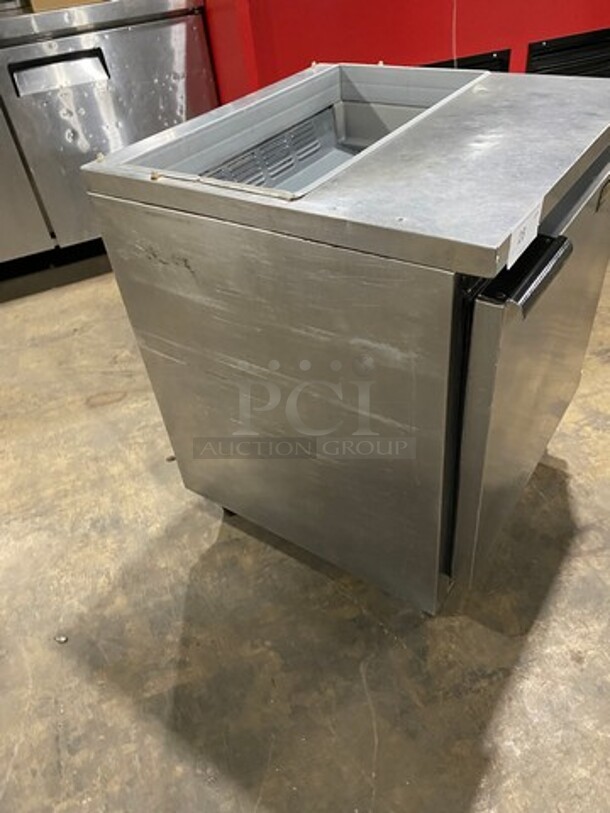 Beverage Air Commercial Refrigerated Sandwich Prep Table! With Single Door Underneath Storage Space! All Stainless Steel! On Legs! Model: SUR27 SN: 4405618 115V 60HZ 1 Phase - Image 2 of 8