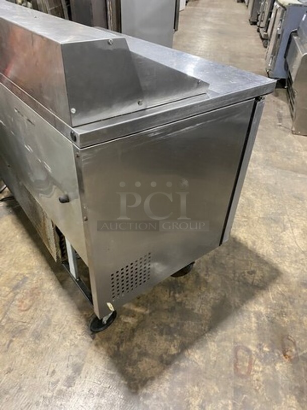 True Commercial Refrigerated Sandwich Prep Table! With 2 Door Underneath Storage Space! Poly Coated Racks! All Stainless Steel! On Casters! Model: TSSU4812 SN: 7765678 115V 60HZ 1 Phase - Image 4 of 11