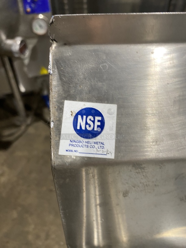 NEW! All Stainless Steel 2 Bay Prep Sink With Right Side Drain Board! NSF Quality!  - Image 7 of 8