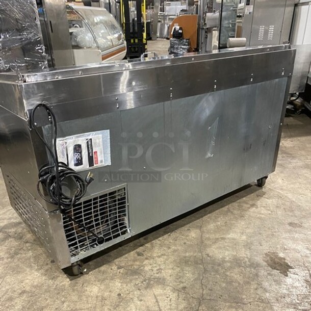 Awesome! Continental Commercial Refrigerated Pizza Prep Table! With 3 Door Storage Space Underneath! All Stainless Steel! On Casters! Model: CPA68 SN: 15974548! 115V 1 Phase! - Image 3 of 10