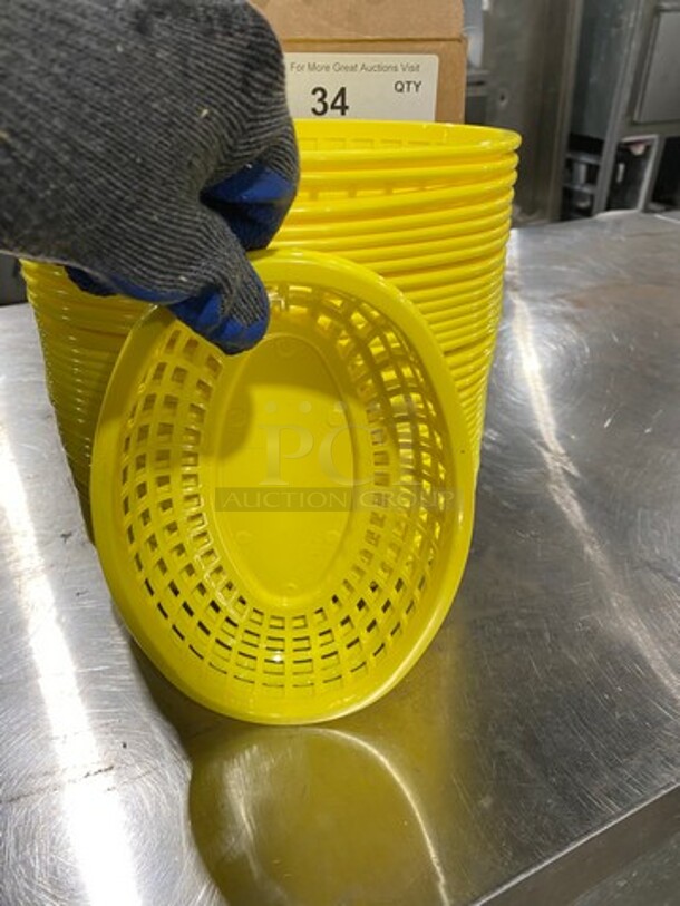 NEW! IN THE BOX! ALL ONE MONEY! 3DZ Tablecraft Yellow Poly Oval Fast Food Serving Baskets! - Image 4 of 6