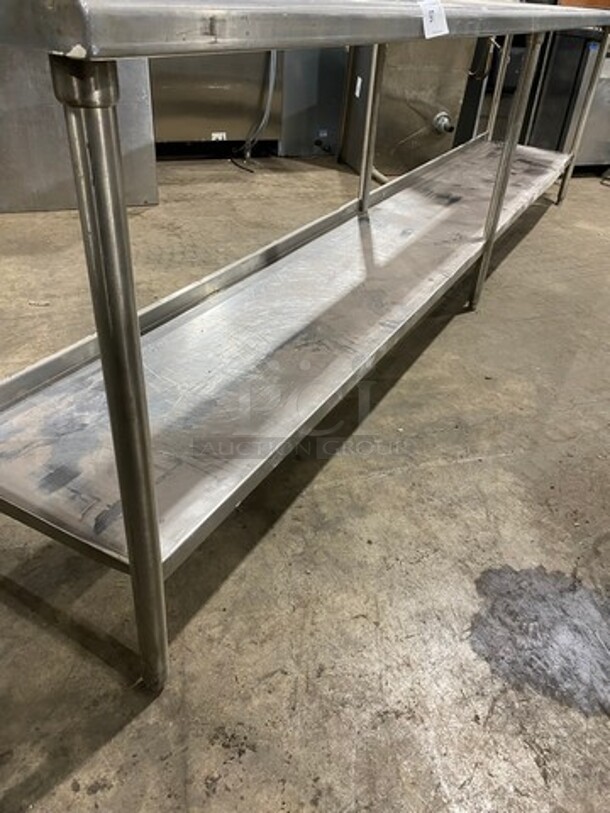 Commercial Worktop/ Prep Top Table! With Back Splash! With Storage Area Underneath! Solid Stainless Steel! On Legs! - Image 6 of 8
