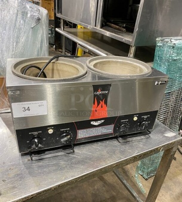 Vollrath Commercial Countertop 2 Well Soup Warmer! WORKING WHEN REMOVED! Model: TW27R SN: J08501171570009 120V