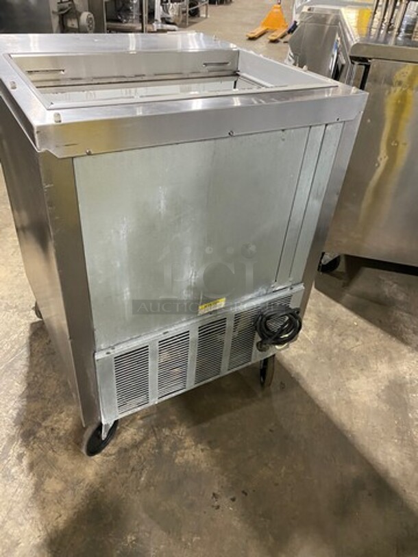 Beverage Air Commercial Refrigerated Sandwich Prep Table! With Single Door Storage Space Underneath! All Stainless Steel! On Casters! Model: SP27 SN: 7208954 115V 60HZ 1 Phase - Image 3 of 8