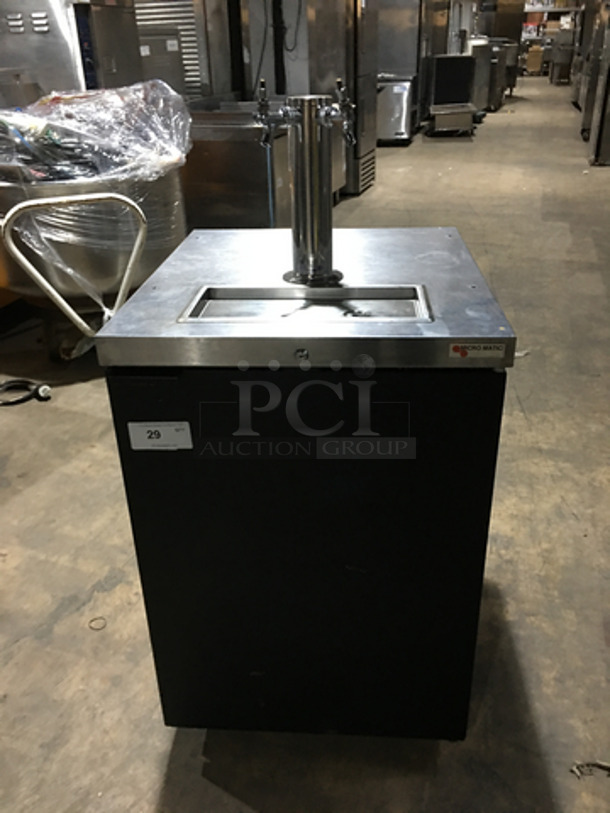 SWEET!! Micro Matic 2 Tap Refrigerated Beer Kegerator Cooler! Model: MDD23 SN: 14104225M 115V 60HZ 1 Phase - Image 1 of 8
