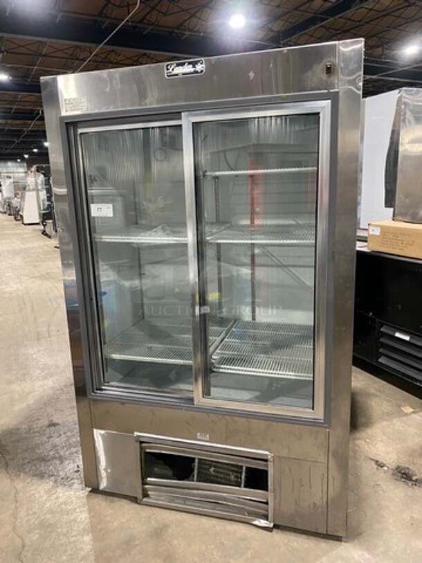 2007 Leader Commercial 2 Door Reach In Cooler Merchandiser! With View Through Doors! With Poly Coated Racks! All Stainless Steel! Model: LS48SSC SN: PQ033403 115V 60HZ 1 Phase