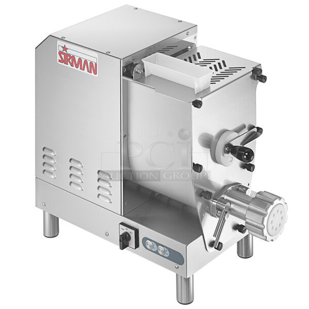 BRAND NEW SCRATCH AND DENT! Sirman 4011506B Concerto 5 Stainless Steel Commercial Countertop 9 lb. Pasta Machine. 120 Volts, 1 Phase. Stock Picture Used as Gallery. Tested and Working! - Image 1 of 7