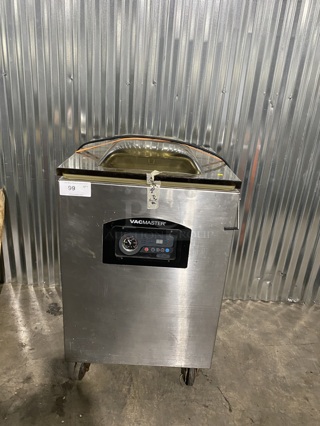MacMaster VP540 Stainless Steel Commercial Floor Style Vacuum Sealer on Commercial Casters. 110 Volts, 1 Phase. Eletric Powered!