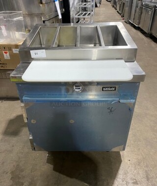 New! Never Used Kairak Heavy Duty Stainless Steel Mega Top Sandwich Prep Station! Model KRP-32S Serial K25732K12! 115V 1 Phase! On Casters! 
