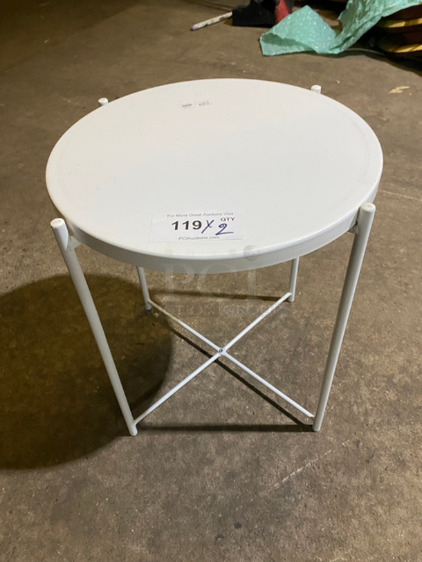 Metal Multi-Purpose Decorative Table! Solid White! 2x Your Bid!