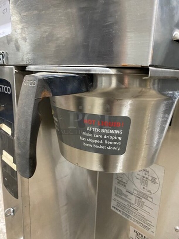 Fetco Commercial Countertop Dual Side Coffee Brewer! All Stainless Steel! On Legs! Model: CBS2052 SN: 370110030930B 120/208/240V 60HZ 1/3 Phase - Image 7 of 10