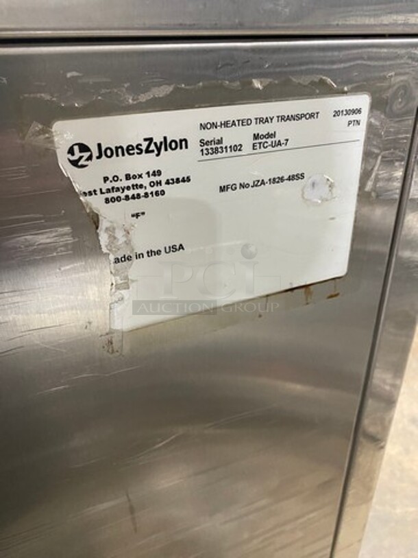 2013 Jones Zylon Commercial Single Door Dry Food Transport Cart! All Stainless Steel! On Casters! Model: ETCUA7 SN: 133831102 - Image 8 of 8