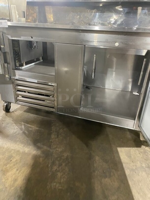 2012 Coolman Commercial Refrigerated Sandwich Prep Table! With 2 Door Underneath Storage Space! All Stainless Steel! On Casters! Model: CRI60BM SN: 114451 120V 60HZ 1 Phase - Image 5 of 10