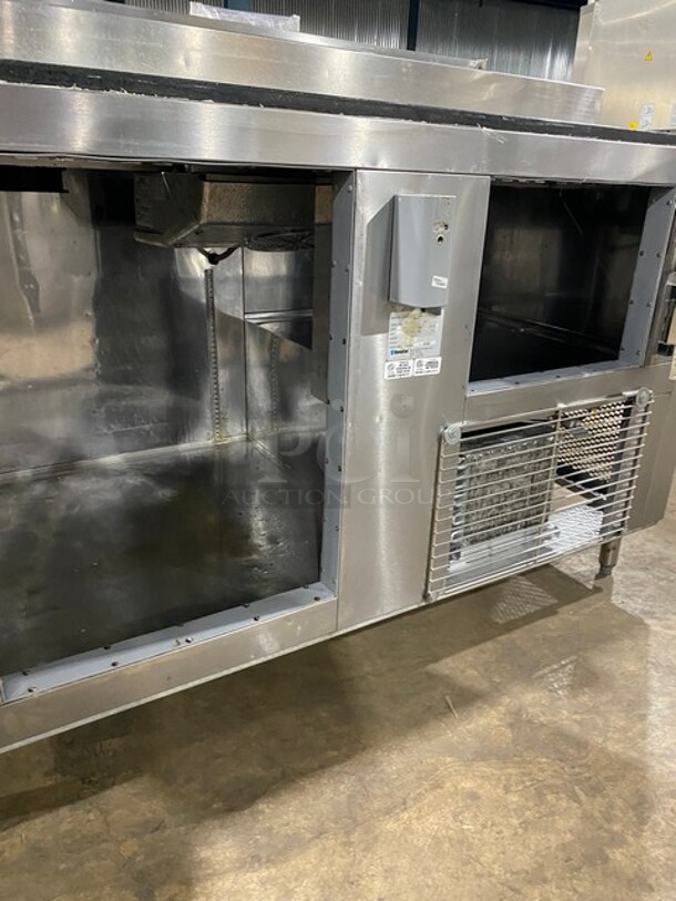 Custom Cool Stainless Steel Pizza Prep Table With 2 Door Underneath Storage! On Legs! - Image 6 of 11