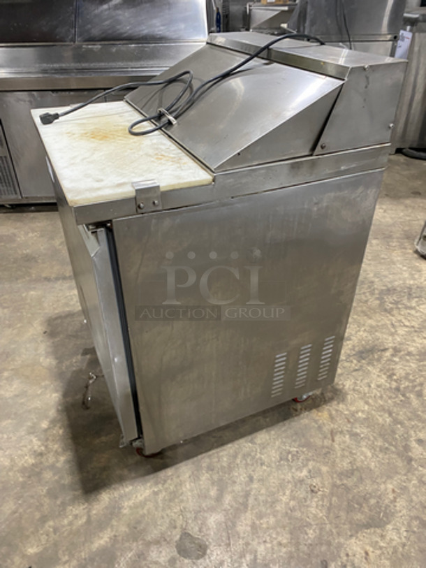 Commercial Refrigerated Sandwich Prep Table! With Commercial Cutting Board! With Single Door Storage Space Underneath! All Stainless Steel! On Casters! - Image 2 of 10
