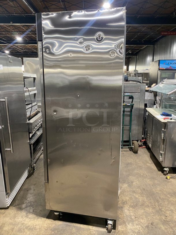 Master Bilt Commercial Single Door Reach In Freezer! With Poly Coated Racks! All Stainless Steel! On Casters! Model: F23S SN: F23S12090123! Not Tested!  115V 60HZ 1 Phase - Image 4 of 9