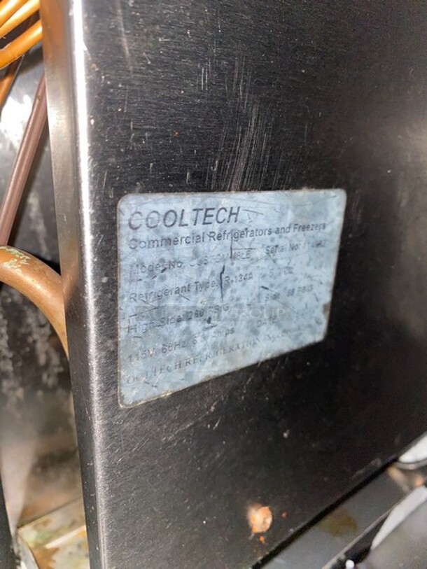 Cool Tech Commercial 2 Door Lowboy/Worktop Cooler! All Stainless Steel! On Casters! Model: CUSTOM48LB SN: 114962 115V - Image 7 of 8