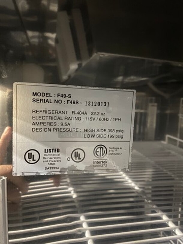 Norlake Commercial 2 Door Reach In Freezer! With Poly Coated Racks! All Stainless Steel! On Casters! AdvantEDGE Series! Model: F49S SN: 13120131 115V 1 Phase - Image 6 of 12