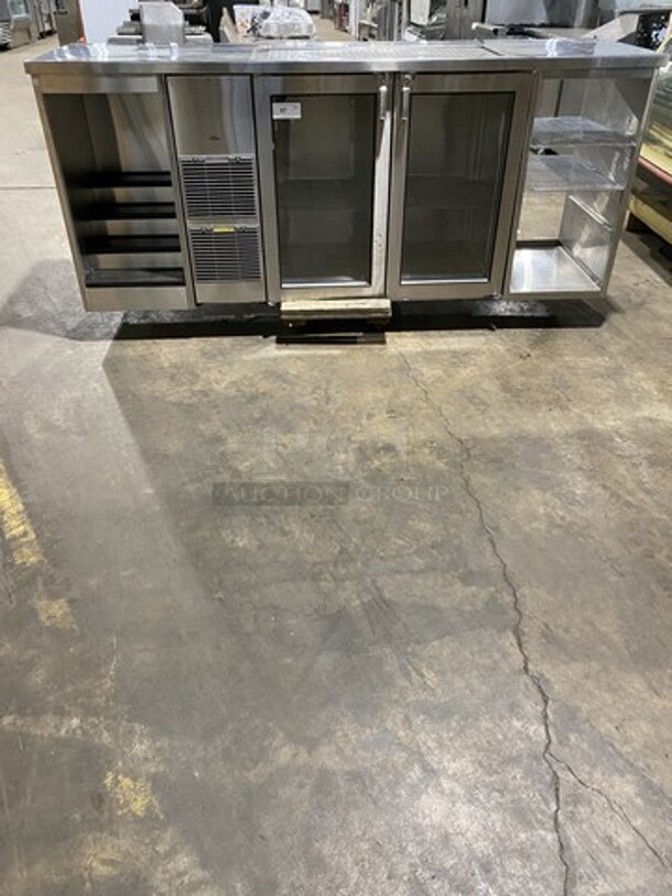 2004 Glas Tender Commercial 2 Door Back Bar Cooler! With View Through Doors! With Dual Side Storage! All Stainless Steel!
