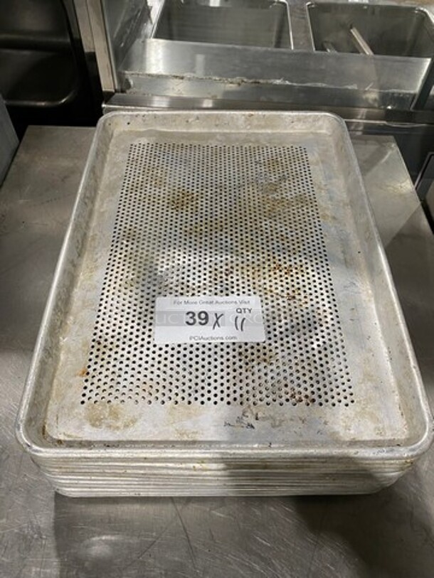 STAINLESS STEEL PEFORATED SHEET PANS, 11X YOUR BID!  - Image 1 of 3