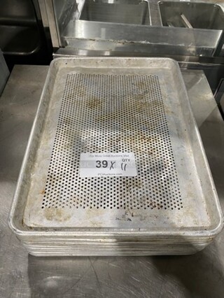 STAINLESS STEEL PEFORATED SHEET PANS, 11X YOUR BID! 