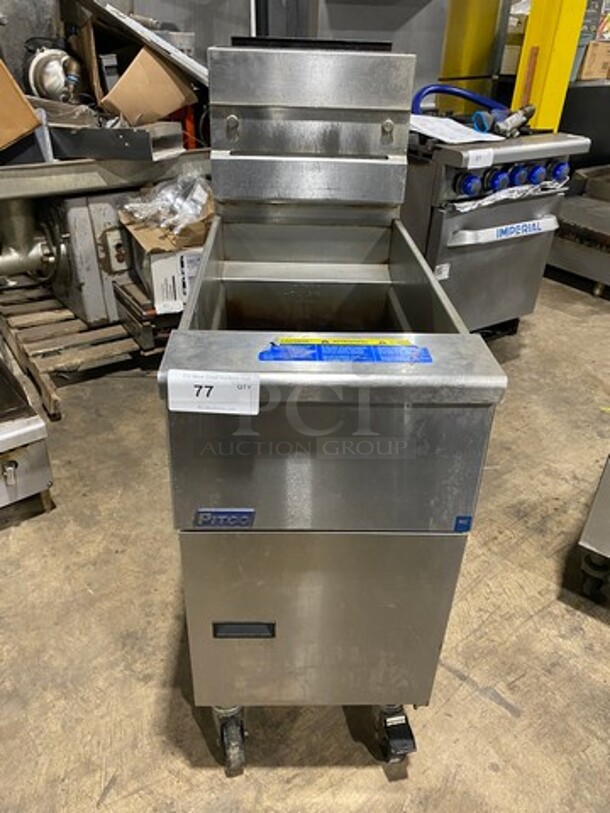 Pitco Commercial Natural Gas Powered Deep Fat Fryer! All Stainless Steel! On Casters! Model: SG14 SN: G19JE060752